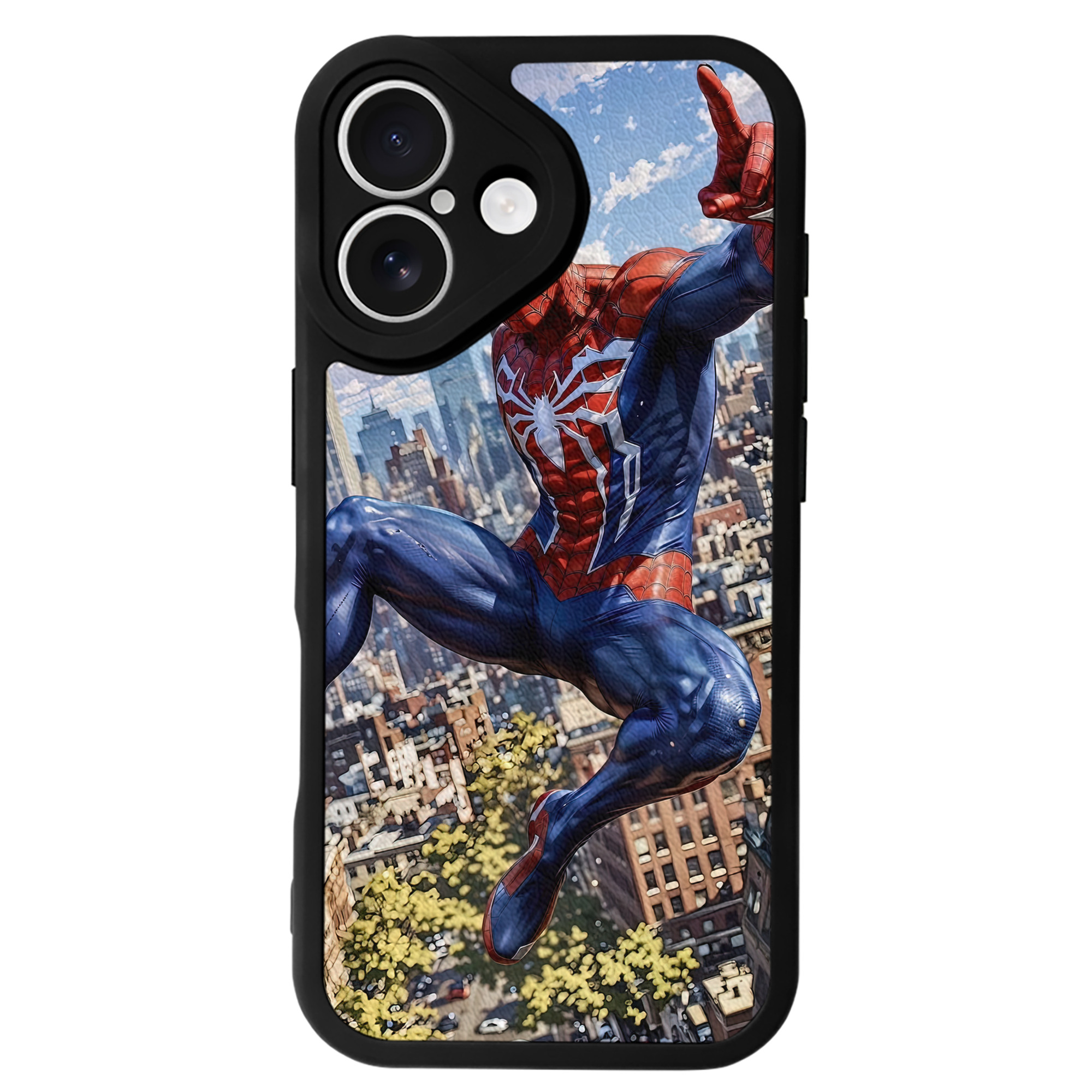 Spider Man スパイダーマン 【iPhone 16シリーズ対応】シリコンスマホケース（レザー調） 材質：シリコン